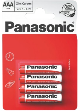Panasonic"ZinkCarbon"AAABlister*4,ManganeseDioxide,R03REL/4BPR