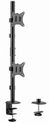 Armfor2monitors17"-32"GembirdMA-D2-02,Adjustable2-displayverticaldeskmount(rotate,tilt,swivel),VESA75/100,upto9kg,black
