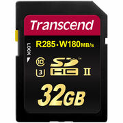 .32GBSDHCCard(Class10)UHS-II,U3,Transcend"TS32GSD2U3"UltraHighSpeed(R/W:285/180MB/s)