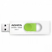 ФлешкаADATAUV320,32GB,USB3.0,White-Green,Plastic