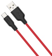 CableUSBtoUSB-CHOCOX21Silicone,1m,Black/Red,upto2A,CharchingDataCable,Outermaterial:Silicone