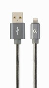 BlisterLightning8-pin/USB2.0.1.0mCablexpertSpiralMetal,Metallic/Grey,CC-USB2S-AMLM-1M-BG