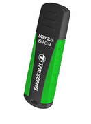 ФлешкаTranscendJetFlash810,64GB,USB3.0,Black-Green