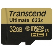 .32GBMicroSDHC(Class10),SDadapter,UHS-I,633x,Transcend"TS32GUSDU3"Ultimate(R/W:90/85MB/s)