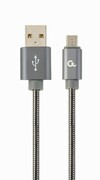CableUSB2.0/Micro-USB-1m-CablexpertCC-USB2S-AMmBM-1M-BG,PremiumspiralmetalMicro-USBcharginganddatacable,USB2.0A-plugtoMicro-USBplug,upto480Mb/s,cottonbraided,blister,grey
