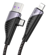 HOCOU952-in-1FreewayPDchargingdatacable(USB/Type-CtoLightning)Black