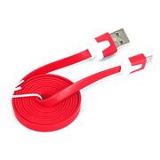 CableMicroUSB2.0,MicroB-AM,1.0m,Omega,flatcable,Red
