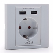 Powersocketbuilt-in,Out:1xCEE7/4,2xUSB,White,protectiveshutters,GembirdMWS-ACUSB2-01