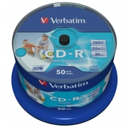 CD-RPrintable50*Cake,Verbatim,700MB,52x,AZO,PrintableNOIDBrand;43438,RetailPack
