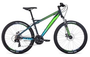 ВелосипедFORWARDFLASH262.2disc(26"21ск.рост17")2020-2021,серыйматовый/ярко-зеленый