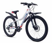 ВелосипедFORWARDTWISTER242.2disc(24"7ск.рост12")2020-2021,белый/красный