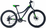ВелосипедFORWARDTWISTER242.2disc(24"7ск.рост12")2020-2021,черный/ярко-зеленый