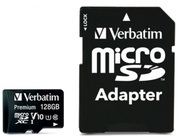 КартапамятиVerbatimPremium128GBmicroSDClass10A1UHS-I+SDadapter