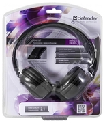 DefenderStereoHeadphonesBravoHN-880(63880),Black,w/Mic,VolumeControl,CableLength:2.1m