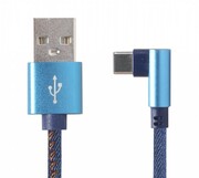 CableType-C1m-CC-USB2J-AMCML-1M-BL,Premiumjeans(denim)Type-CUSBcablewithmetalconnectors,1m,blue,angled