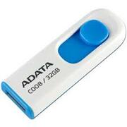 ФлешкаADATAC008,32GB,USB2.0,White-Blue,Plastic