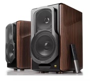 EdifierSS02CBrownSpeakerStandsforS2000MKIII-Pair,height648mm,vibration-free,WoodGrainDesign