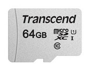 .64GBMicroSD(Class10)UHS-I(U1),Transcend"TS64GUSD300S"(R/W:95/45MB/s)