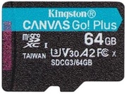 64GBKingstonCanvasGo!PlusSDCG3/64GB,microSDClass10A2UHS-IU3(V30),Ultimate,Read:170Mb/s,Write:70Mb/s,IdealforAndroidmobiledevices,actioncams,dronesand4Kvideoproduction
