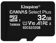 32GBmicroSDClass10A1UHS-I+SDadapterKingstonCanvasSelectPlus,600x,Upto:100MB/s