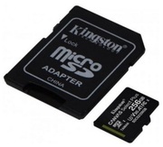 256GBmicroSDClass10A1UHS-I+SDadapterKingstonCanvasSelectPlus,600x,Upto:100MB/s