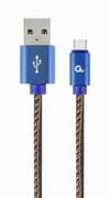 CableType-C1m-CablexpertCC-USB2J-AMCM-1M-BL,Premiumjeans(denim)Type-CUSBcablewithmetalconnectors,1m,Blue