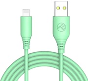 CablesiliconeTellurTLL155398,USBtoLightning,3A,1m,green