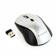GembirdMUSW-4B-02-BS,WirelessOpticalMouse,2.4GHz,4-button,800/1200/1600dpiselectablebythebutton,NanoReciver,USB,Black/Silver