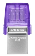 256GBUSB3.2KingstonDataTravelermicroDuo3C,Purple,USB-C+USB-A,Ultra-small(Read200MByte/s,Write50MByte/s)