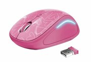 TrustYviWirelessMouse-Pink,8m2.4GHz,Microreceiver,800-1600dpi,4button,Rubbersidesforcomfortandgrip,USB