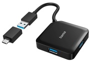 HamaUSBHub,4Ports,USB3.2Gen1,5Gbit/s,incl.USB-CAdapterandPSU