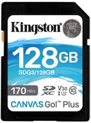 128GBSDClass10UHS-IU3(V30)KingstonCanvasGo!Plus,Read:170MB/s,Write:70MB/s,IdealforDSLRs/Drones/Actioncameras