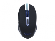 GembirdMUSG-001-B,GamingOpticalMouse,2400dpiadjustable,6buttons,Illuminated(Bluelight)scrollwheel,logoandsideaccents;Non-sliprubberizedergonomicdesign,Practicaltanglefreenylonmeshcable,USB,Black