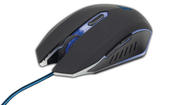 GembirdMUSG-001-B,GamingOpticalMouse,2400dpiadjustable,6buttons,Illuminated(Bluelight)scrollwheel,logoandsideaccents;Non-sliprubberizedergonomicdesign,Practicaltanglefreenylonmeshcable,USB,Black