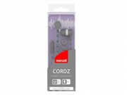 MAXELL"CORDZ"Grey,Earphoneswithin-lineMicrophone,Handsfreecallingfeatures,3setsofeartips,Fabricbraidedcord,Cordtypecable1.2m