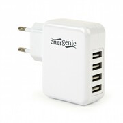 "UniversalUSBcharger,Out:4*5V/upto3.1A,In:SchukoCEE7/4,White,EG-U4AC-02-https://gembird.nl/item.aspx?id=10254"