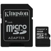 16GBKingstonSDCS/16GBmicroSDHC(Class10UHS-I)+AdapterMicroSD->SD(carddememorie/картапамяти)