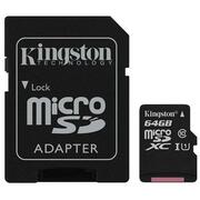 64GBKingstonSDCS/64GBmicroSDHC(Class10UHS-I)+AdapterMicroSD->SD(carddememorie/картапамяти)
