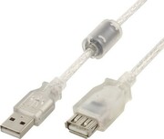 GembirdCCF-USB2-AMAF-TR-0.75,CableUSB,USBAM/AF,0.75m,USB2.0transparentwithferritecore