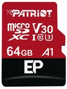 64GBmicroSDClass10UHS-IA1(V30)+SDadapterPatriotEPSeriesmicroSD,Read:90Mb/s,Write:80Mb/s