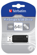 ФлешкаVerbatimPinStripeBlack64GB,USB2.0