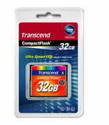 32GBCompactFlashCard,Hi-Speed133X,Transcend"TS32GCF133"(R/W:30/10MB/s)