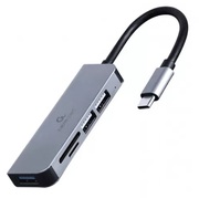 GembirdUHB-CM-CRU3P1U2P2-01,USBType-C3-portUSBhub(USB3.1+USB2.0)withcardreader