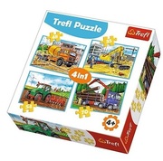 TreflPuzzles-"4in1"-Largeconstructionmachines/Trefl