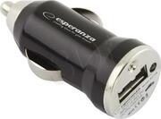 USBCarCharger-EsperanzaEZ106,DC12/24V,1xUSBcharger5V/1A,Black