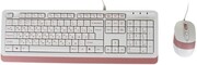 Keyboard&MouseA4TechF1010,LaserEngraving,SplashProof,1600dpi,4buttons,White/Pink,USB