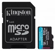 512GBMicroSD(Class10)UHS-I(U3)+SDadapter,KingstonCanvasGo!PlusSDCG3/512GB(170/90MB/s)