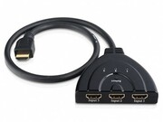 SwitchHDMIGembirdDSW-HDMI-35,HDMI3ports,built-incable,Switchesupto3HDMIsourcestoasinglemonitor,TVsetorplasmascreen,LEDportindicators