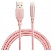 CabluTellurdedate,USB-LighthingMFiKevlar1m,(TLL155241),4A,roz-auriu