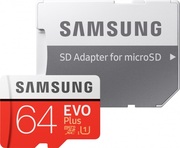 .64GBMicroSD(Class10).UHS-I(U3)+SDadapter,SamsungEVOPlus"MB-MC64HA"(R/W:100/20MB/s)